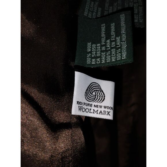 Vtg Lauren Ralph Lauren Brown Houndstooth Equestrian Wool Blazer Old Money 20W - Picture 8 of 10